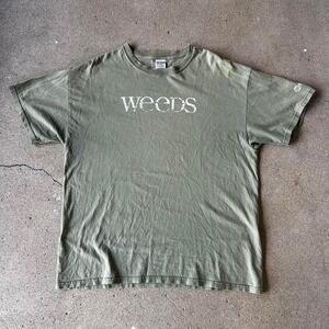 Vintage 2000s Weeds tv show promo graphic green tee shirt tshirt